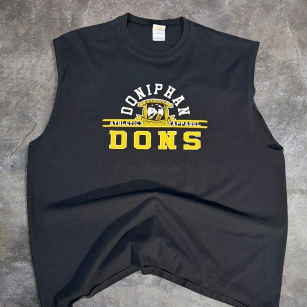 Vintage Y2K Doniphan Dons Sleeveless Tee Black‎ Muscle Shirt XXL
